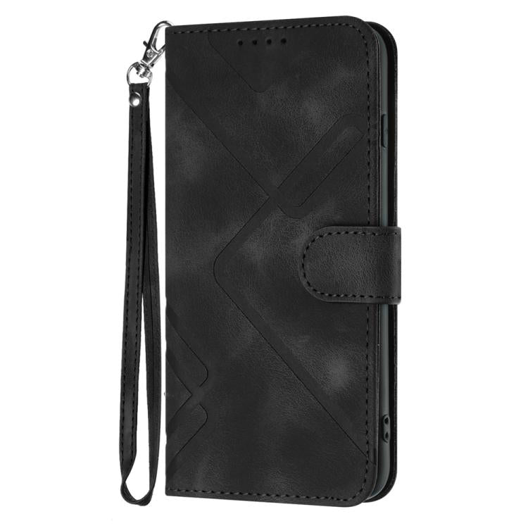For iPhone 17 Pro Max Line Pattern Skin Feel Leather Phone Case(Black) - free shipping - PMc TechLife - Order now!