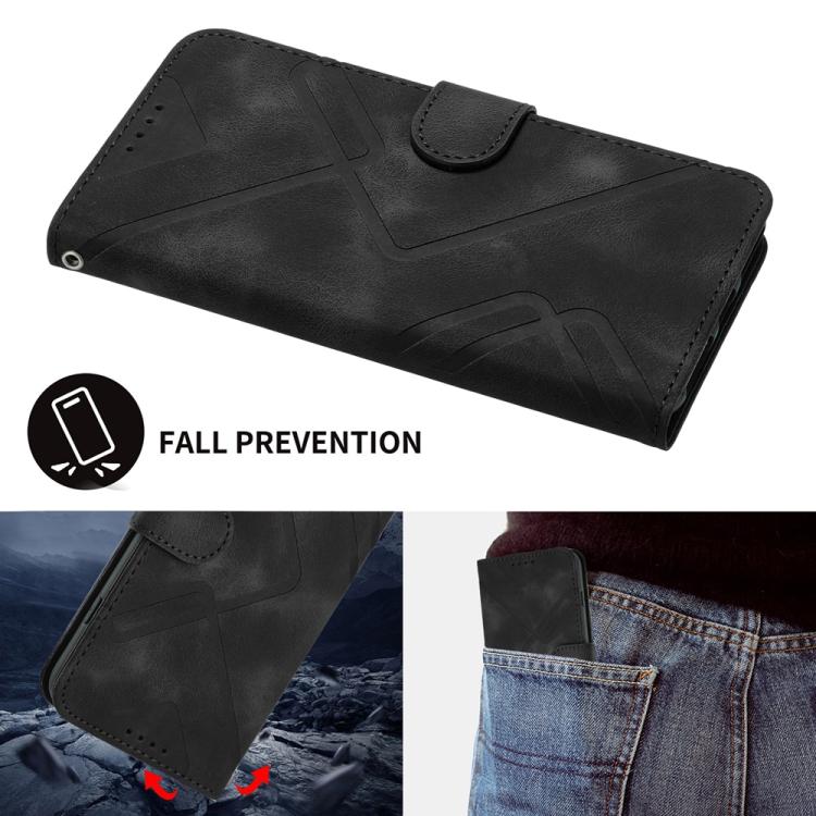 For iPhone 17 Pro Max Line Pattern Skin Feel Leather Phone Case(Black) - free shipping - PMc TechLife - Order now!
