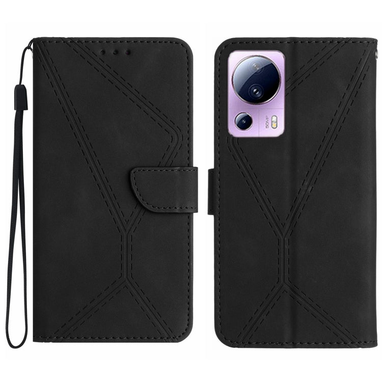 For Xiaomi 13 Lite Stitching Embossed Leather Phone Case(Black) - 13 Lite Cases by PMC Jewellery | Online Shopping South Africa | PMC Jewellery