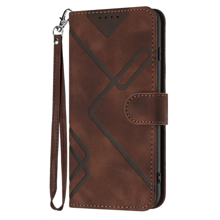 For Motorola Edge 5G 2024 Line Pattern Skin Feel Leather Phone Case(Coffee) - Motorola Cases by PMC Jewellery | Online Shopping South Africa | PMC Jewellery | Buy Now Pay Later Mobicred