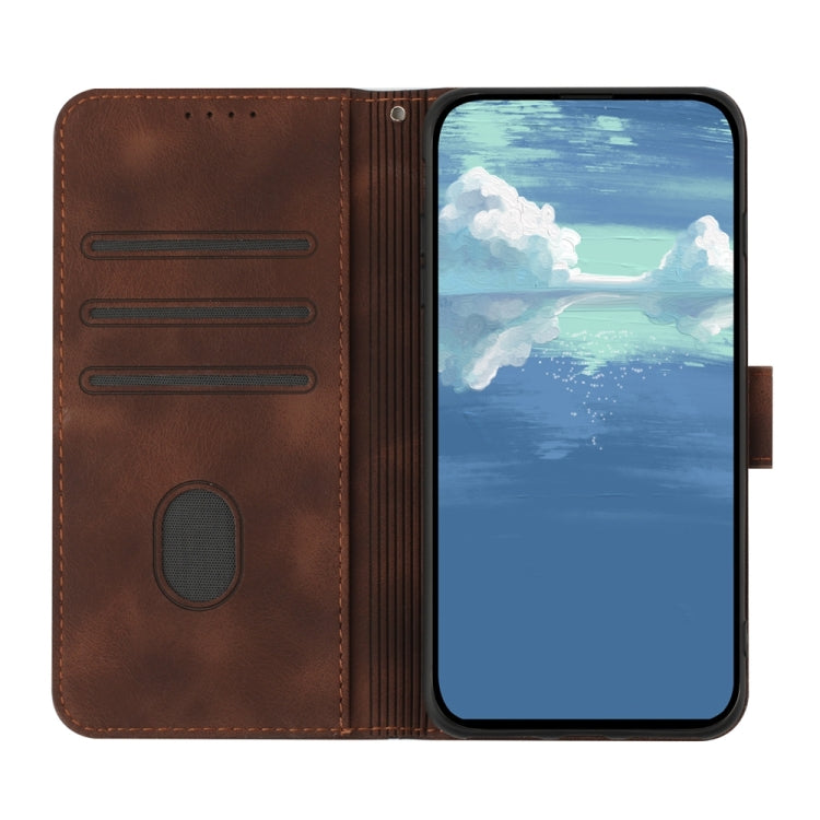For Motorola Edge 5G 2024 Line Pattern Skin Feel Leather Phone Case(Coffee) - Motorola Cases by PMC Jewellery | Online Shopping South Africa | PMC Jewellery | Buy Now Pay Later Mobicred