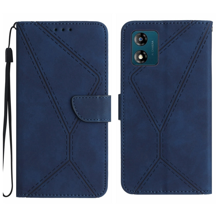 For Motorola Moto E13 4G Stitching Embossed Leather Phone Case(Blue) - free shipping - PMC TechLife - Order now!