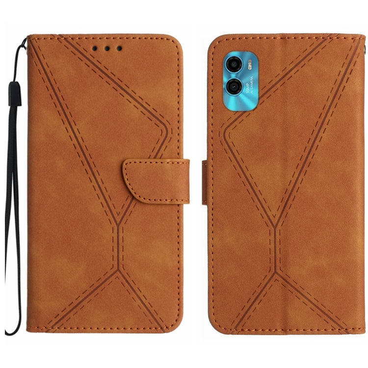 For Motorola Moto E22S / G22 4G Stitching Embossed Leather Phone Case(Brown) - free shipping - PMC TechLife - Order now!