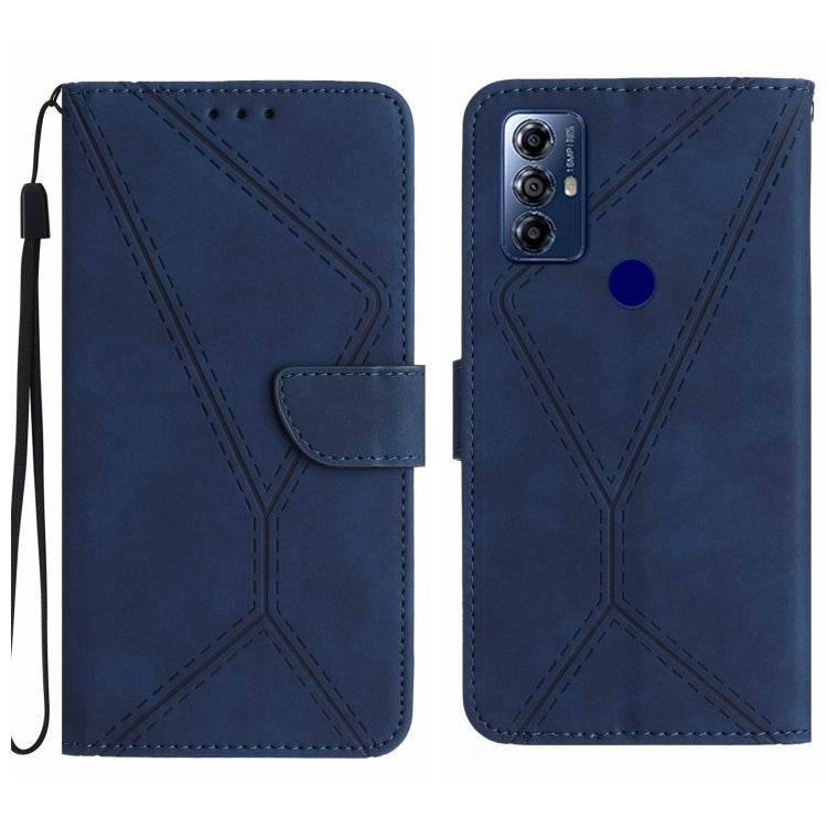 For Motorola Moto G Play 2023 Stitching Embossed Leather Phone Case(Blue) - free shipping - PMC TechLife - Order now!
