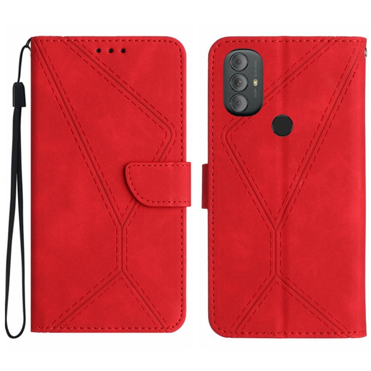 For Motorola Moto G Power 2022 Stitching Embossed Leather Phone Case(Red) - free shipping - PMC TechLife - Order now!