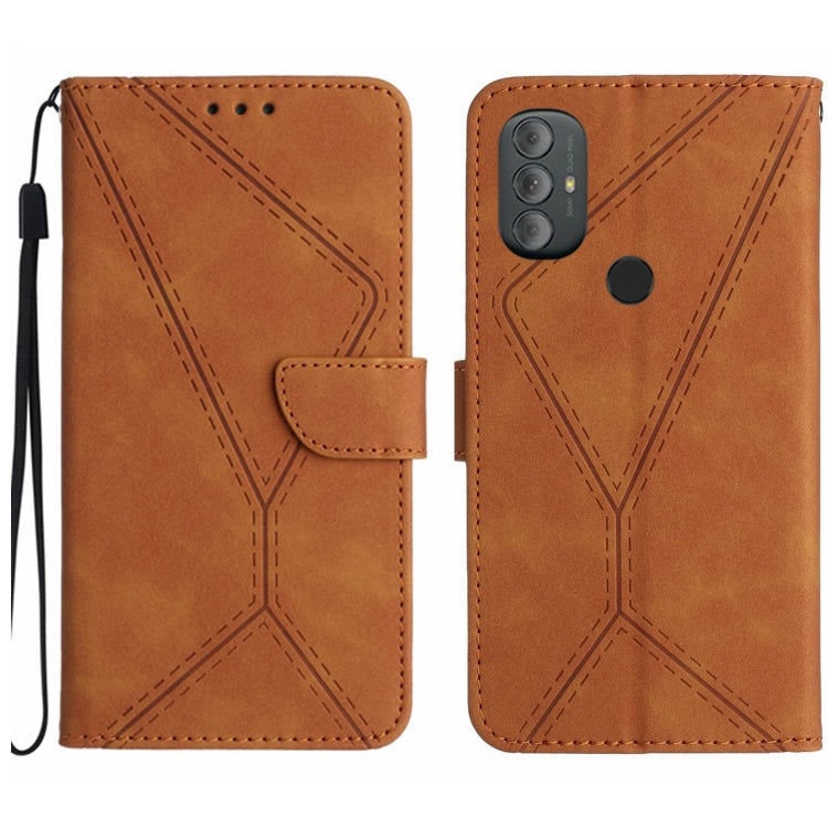 For Motorola Moto G Power 2022 Stitching Embossed Leather Phone Case(Brown) - free shipping - PMC TechLife - Order now!