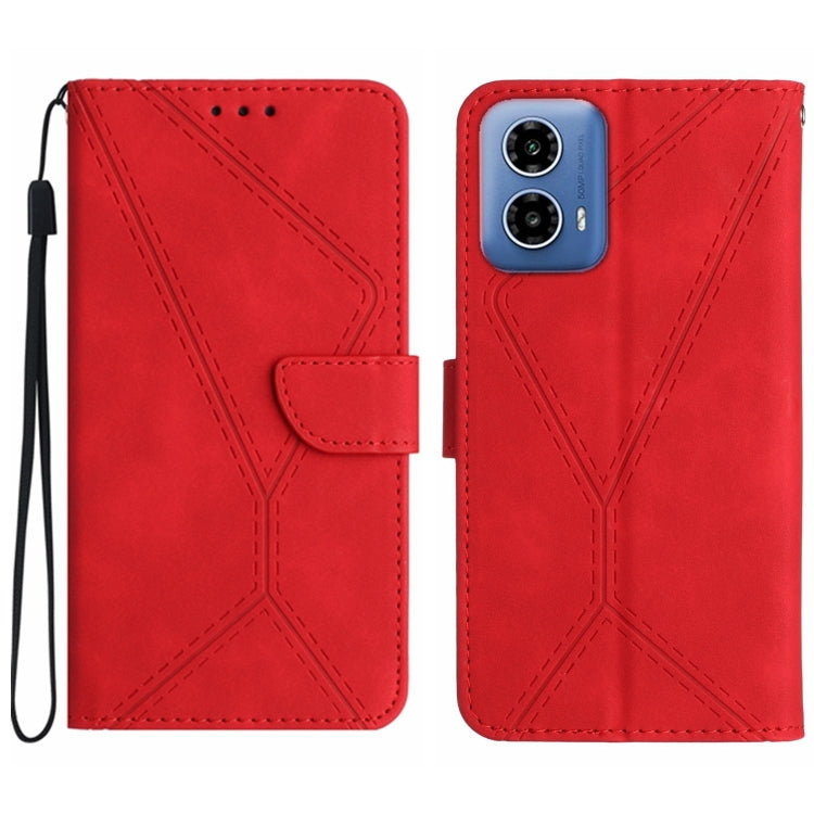 For Motorola Moto G34 5G Stitching Embossed Leather Phone Case(Red) - Motorola Cases by PMC TechLife | Online Shopping South Africa | PMC TechLife | Buy Now Pay Later Mobicred