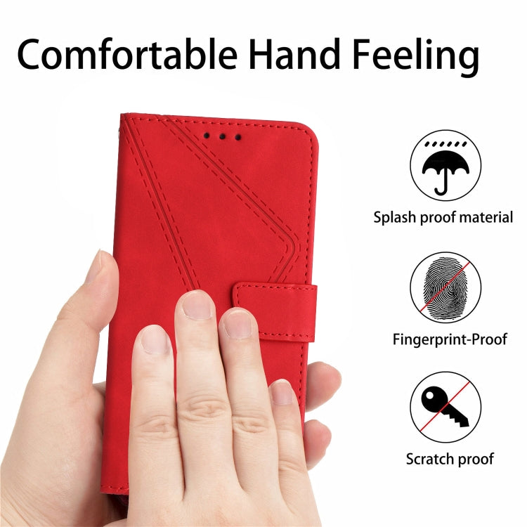 For Motorola Moto G34 5G Stitching Embossed Leather Phone Case(Red) - Motorola Cases by PMC Jewellery | Online Shopping South Africa | PMC Jewellery | Buy Now Pay Later Mobicred