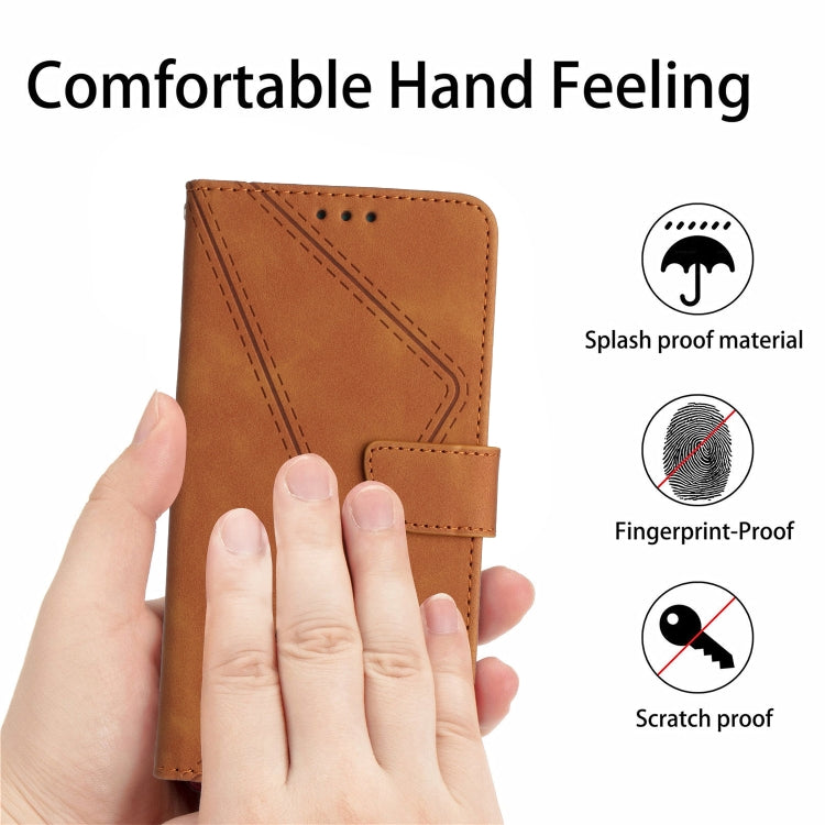 For Motorola Moto G04 / G24 Stitching Embossed Leather Phone Case(Brown) - Motorola Cases by PMC Jewellery | Online Shopping South Africa | PMC Jewellery | Buy Now Pay Later Mobicred