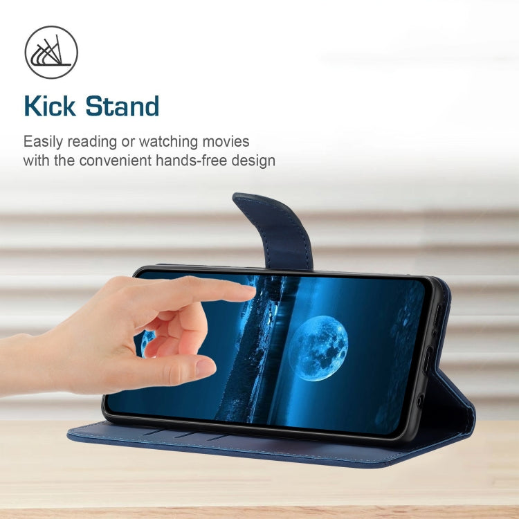 For Motorola Moto G04 / G24 Stitching Embossed Leather Phone Case(Blue) - Motorola Cases by PMC TechLife | Online Shopping South Africa | PMC TechLife | Buy Now Pay Later Mobicred