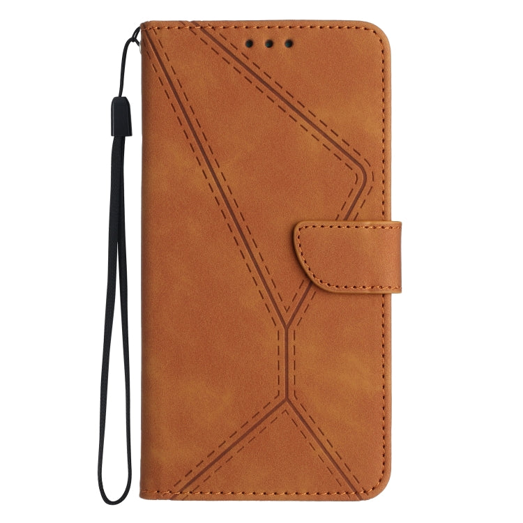 For Motorola Moto G Play 4G 2024 Stitching Embossed Leather Phone Case(Brown) - Motorola Cases by PMC TechLife | Online Shopping South Africa | PMC TechLife | Buy Now Pay Later Mobicred