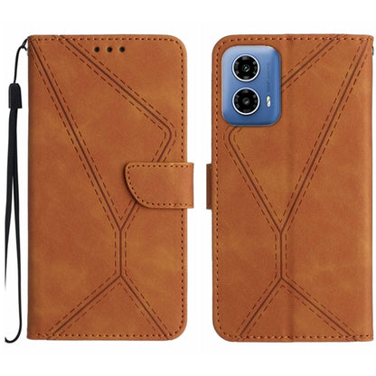 For Motorola Moto G Stylus 5G 2024 Stitching Embossed Leather Phone Case(Brown) - Motorola Cases by PMC Jewellery | Online Shopping South Africa | PMC Jewellery | Buy Now Pay Later Mobicred