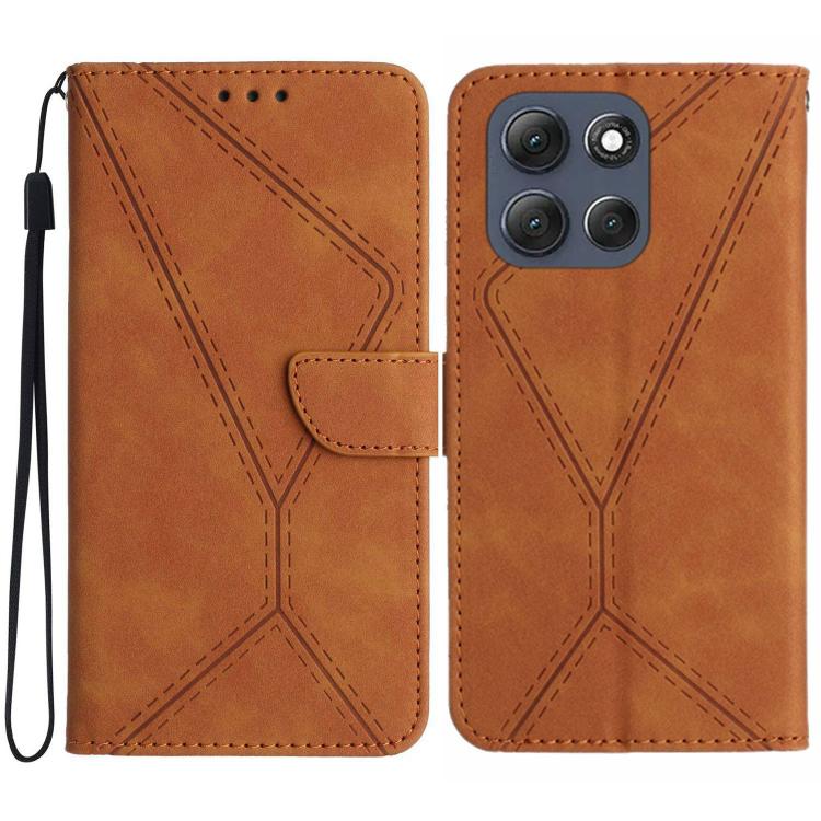 For Motorola Moto G86 5G Stitching Embossed Leather Phone Case(Brown) - free shipping - PMC TechLife - Order now!