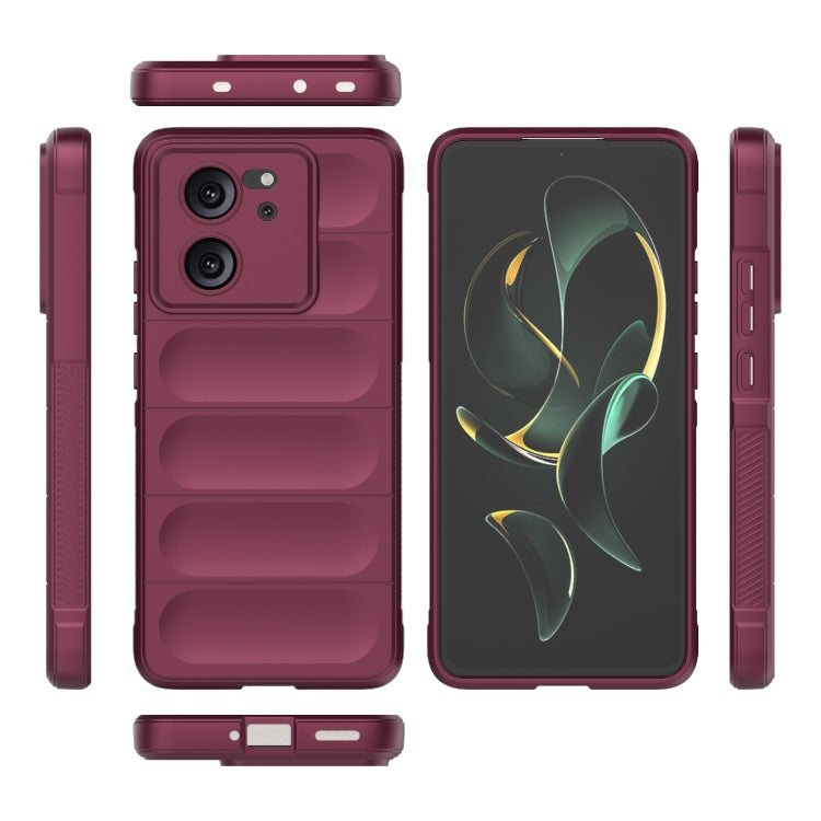 For Xiaomi Redmi K60 Ultra Magic Shield TPU + Flannel Phone Case(Wine Red) - Redmi K60 Ultra Cases by PMC Jewellery | Online Shopping South Africa | PMC Jewellery | Buy Now Pay Later Mobicred