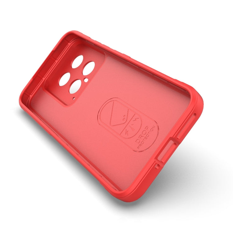 For Xiaomi 14 5G Magic Shield TPU + Flannel Phone Case(Wine Red) - 14 Cases by PMC TechLife | Online Shopping South Africa | PMC TechLife | Buy Now Pay Later Mobicred