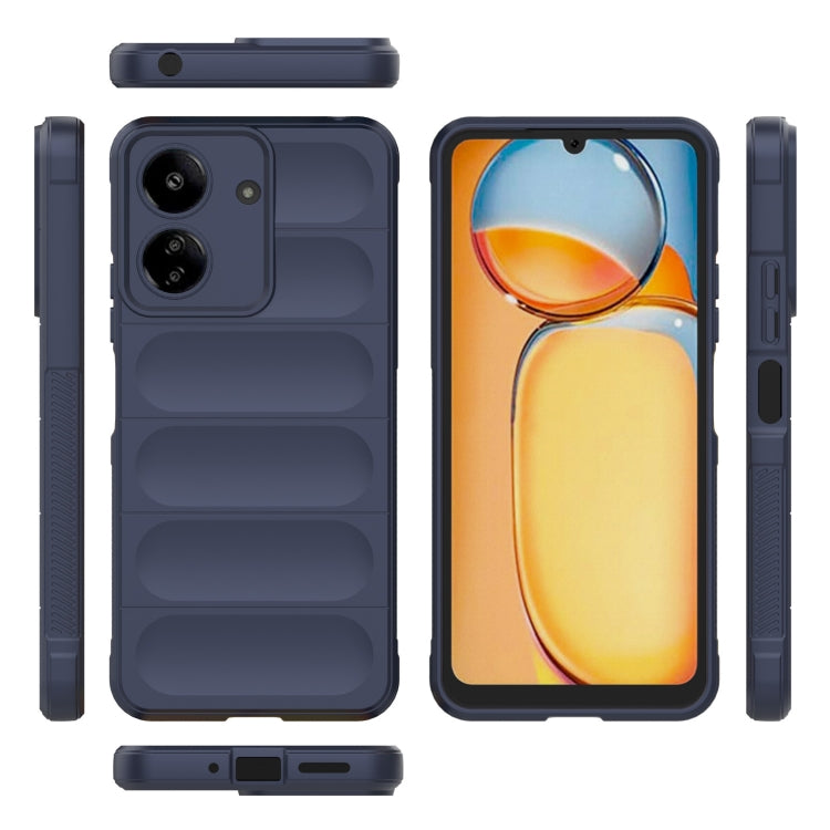 For Xiaomi Redmi 13C 4G Global Magic Shield TPU + Flannel Phone Case(Dark Blue) - 13C Cases by PMC Jewellery | Online Shopping South Africa | PMC Jewellery