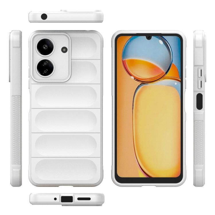 For Xiaomi Redmi 13C 4G Global Magic Shield TPU + Flannel Phone Case(White) - 13C Cases by PMC TechLife | Online Shopping South Africa | PMC TechLife | Buy Now Pay Later Mobicred