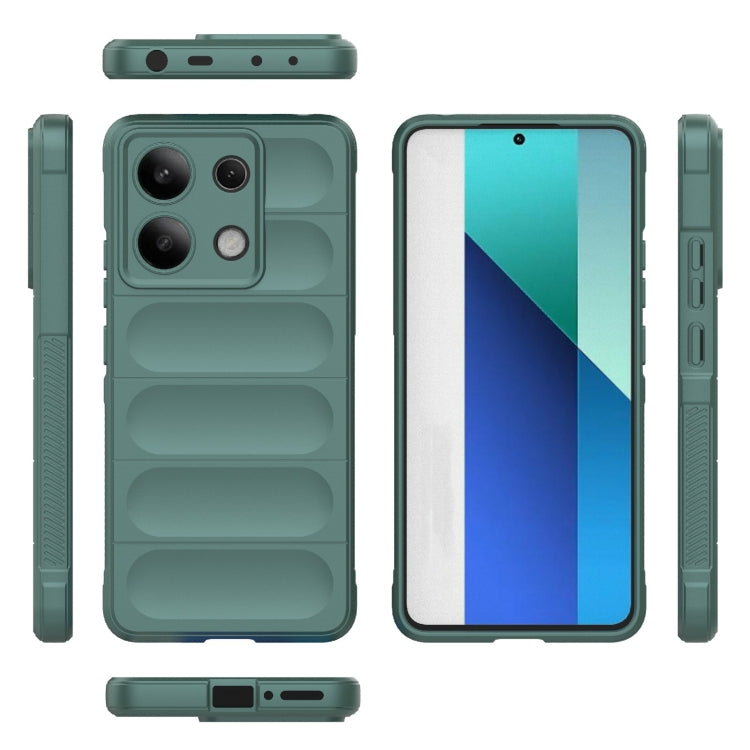 For Xiaomi Redmi Note 13 4G Global Magic Shield TPU + Flannel Phone Case(Dark Green) - Note 13 Cases by PMC TechLife | Online Shopping South Africa | PMC TechLife | Buy Now Pay Later Mobicred