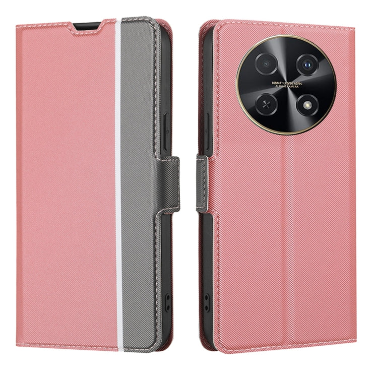 For Huawei nova 12i 4G Twill Texture Side Button Leather Phone Case(Pink) - Huawei Cases by PMC Jewellery | Online Shopping South Africa | PMC Jewellery