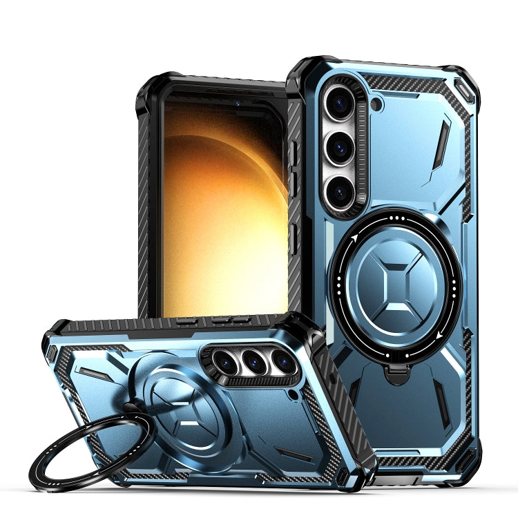 For Samsung Galaxy S24 5G Armor Series Holder Phone Case(Blue) - Galaxy S24 5G Cases by PMC TechLife | Online Shopping South Africa | PMC TechLife