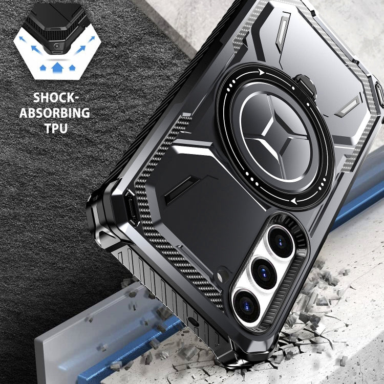 For Samsung Galaxy S24 5G Armor Series Holder Phone Case(Blue) - Galaxy S24 5G Cases by PMC TechLife | Online Shopping South Africa | PMC TechLife