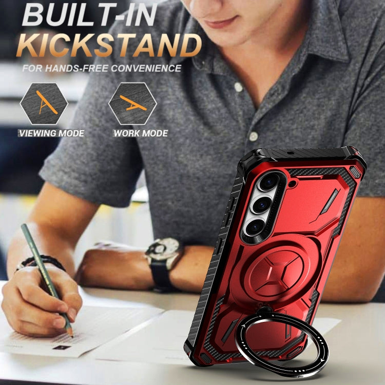 For Samsung Galaxy S24 5G Armor Series Holder Phone Case(Blue) - Galaxy S24 5G Cases by PMC TechLife | Online Shopping South Africa | PMC TechLife