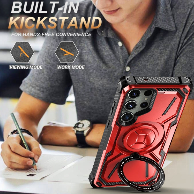 For Samsung Galaxy S24 Ultra 5G Armor Series Holder Phone Case(Red) - Galaxy S24 Ultra 5G Cases by PMC TechLife | Online Shopping South Africa | PMC TechLife
