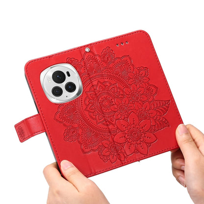 For Honor Magic6 Pro Seven-petal Flowers Embossing Leather Phone Case(Red) - Honor Cases by PMC Jewellery | Online Shopping South Africa | PMC Jewellery | Buy Now Pay Later Mobicred