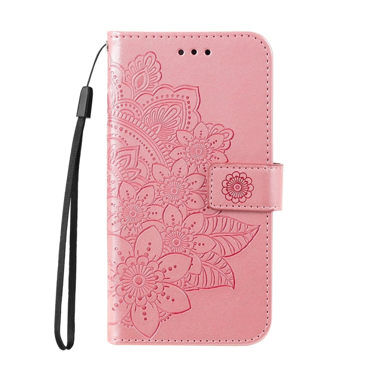 For Honor Magic6 Pro Seven-petal Flowers Embossing Leather Phone Case(Rose Gold) - Honor Cases by PMC Jewellery | Online Shopping South Africa | PMC Jewellery | Buy Now Pay Later Mobicred