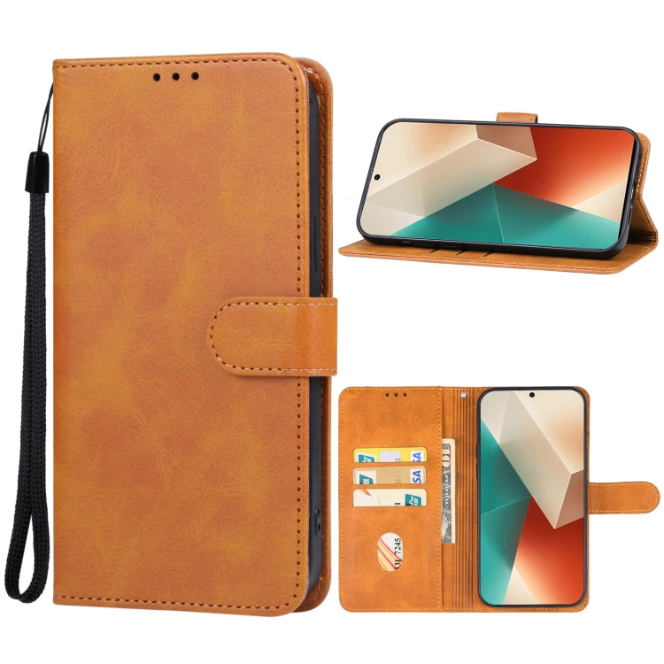 For Xiaomi Redmi Note 13 5G Leather Phone Case(Brown) - Xiaomi Cases by PMC Jewellery | Online Shopping South Africa | PMC Jewellery | Buy Now Pay Later Mobicred