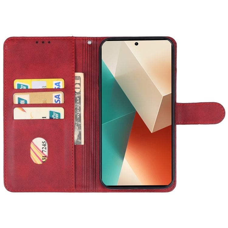 For Xiaomi Redmi Note 13 4G Leather Phone Case(Red) - Note 13 Cases by PMC Jewellery | Online Shopping South Africa | PMC Jewellery | Buy Now Pay Later Mobicred