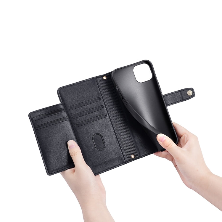 For Nokia G42 5G Lite Sheep Texture Cross-body Zipper Wallet Leather Phone Case(Black) - Nokia Cases by PMC TechLife | Online Shopping South Africa | PMC TechLife | Buy Now Pay Later Mobicred