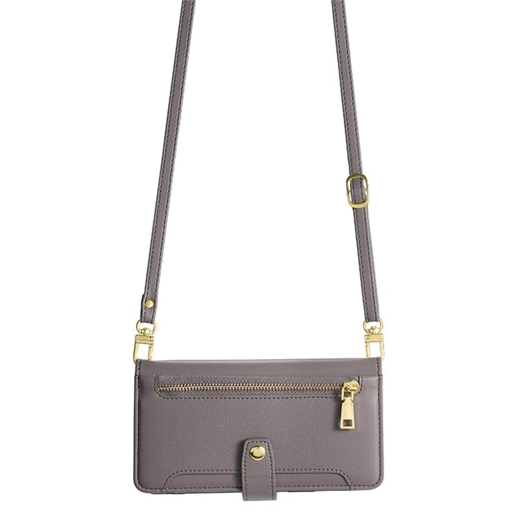 For Honor Magic6 5G Sheep Texture Cross-body Zipper Wallet Leather Phone Case(Grey) - Honor Cases by PMC TechLife | Online Shopping South Africa | PMC TechLife | Buy Now Pay Later Mobicred