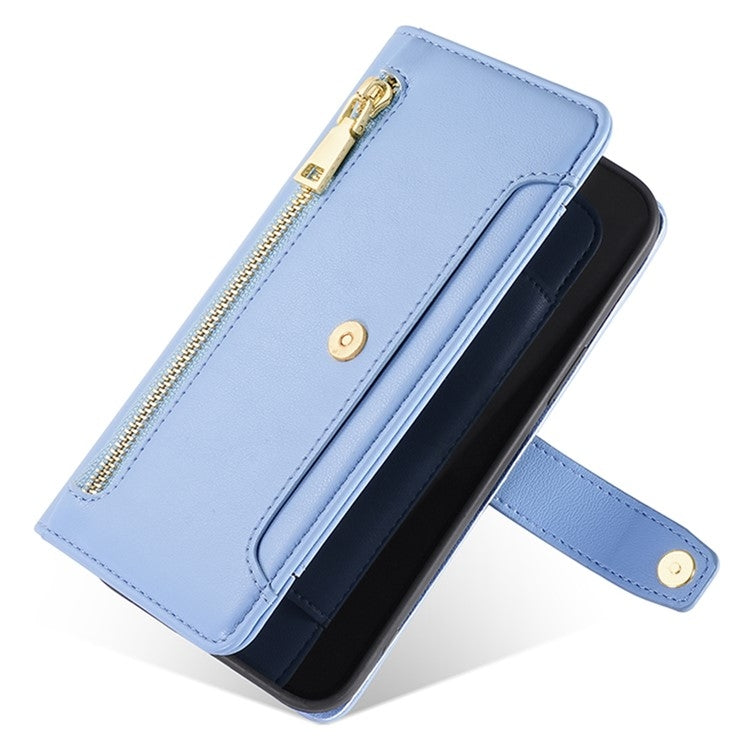 For Honor Play 60 Plus Sheep Texture Cross-body Zipper Wallet Leather Phone Case(Blue) - Honor Cases by PMC TechLife | Online Shopping South Africa | PMC TechLife | Buy Now Pay Later Mobicred
