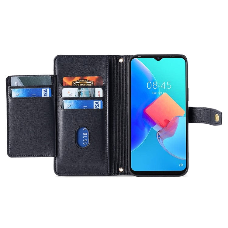 For OnePlus Ace 3V 5G Sheep Texture Cross-body Zipper Wallet Leather Phone Case(Black) - OnePlus Cases by PMC TechLife | Online Shopping South Africa | PMC TechLife | Buy Now Pay Later Mobicred