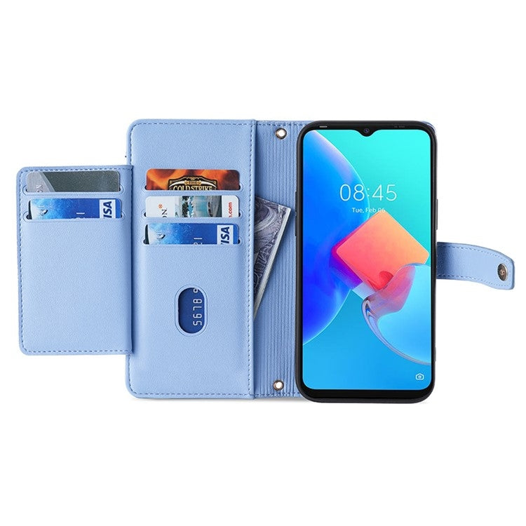 For Huawei nova 12 5G Sheep Texture Cross-body Zipper Wallet Leather Phone Case(Blue) - Huawei Cases by PMC TechLife | Online Shopping South Africa | PMC TechLife | Buy Now Pay Later Mobicred