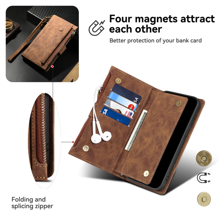 For Google Pixel 8 Pro ESEBLE Retro Frosted RFID Flip Leather Phone Case(Brown) - Google Cases by ESEBLE | Online Shopping South Africa | PMC TechLife | Buy Now Pay Later Mobicred
