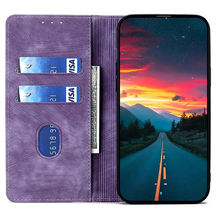 For Huawei Pura 70 RFID Anti-theft Brush Magnetic Leather Phone Case(Purple) - Huawei Cases by PMC Jewellery | Online Shopping South Africa | PMC Jewellery | Buy Now Pay Later Mobicred