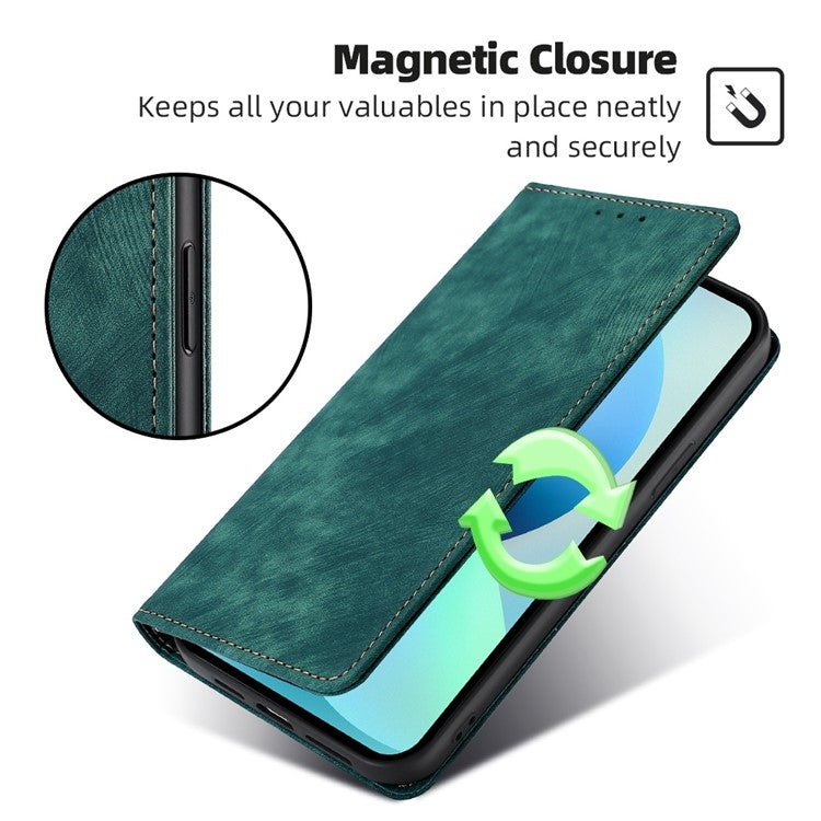 For Huawei Pura 70 Pro / Pro+ RFID Anti-theft Brush Magnetic Leather Phone Case(Green) - Huawei Cases by PMC Jewellery | Online Shopping South Africa | PMC Jewellery | Buy Now Pay Later Mobicred