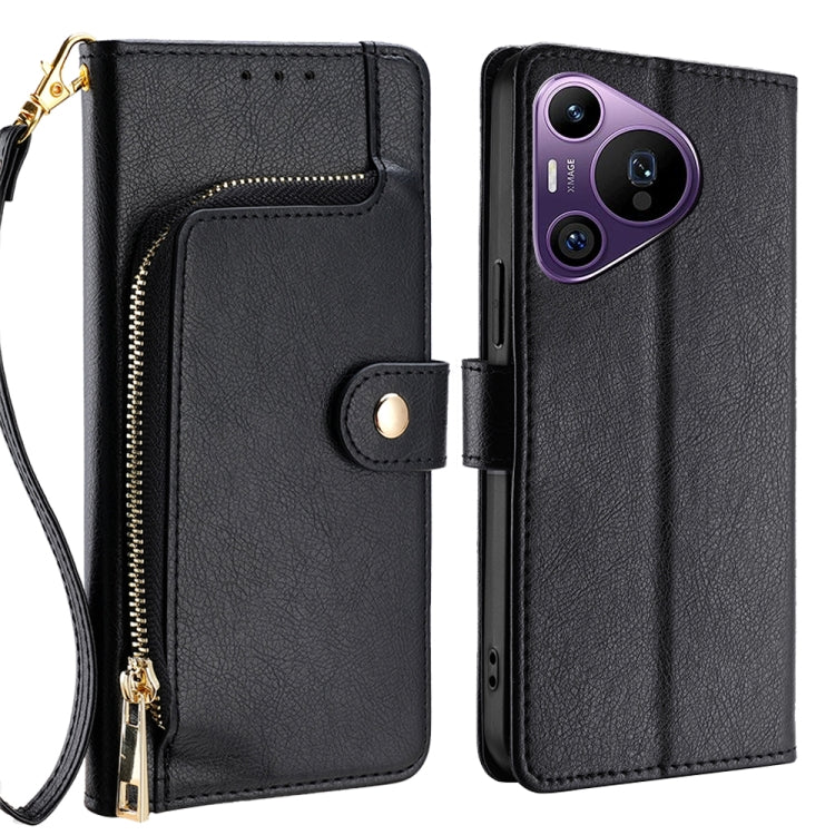 For Huawei Pura 70 Pro / 70 Pro+ 5G Zipper Bag Leather Phone Case(Black) - Huawei Cases by PMC TechLife | Online Shopping South Africa | PMC TechLife | Buy Now Pay Later Mobicred