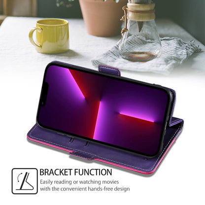 For Huawei Pura 70 Pro / 70 Pro+ 5G Contrast Color Side Buckle Leather Phone Case(Purple + Rose Red) - Huawei Cases by PMC Jewellery | Online Shopping South Africa | PMC Jewellery | Buy Now Pay Later Mobicred