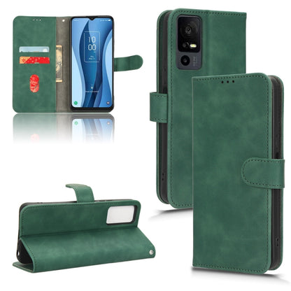 For TCL 40 XE 5G Skin Feel Magnetic Flip Leather Phone Case(Green) - More Brand by PMC Jewellery | Online Shopping South Africa | PMC Jewellery