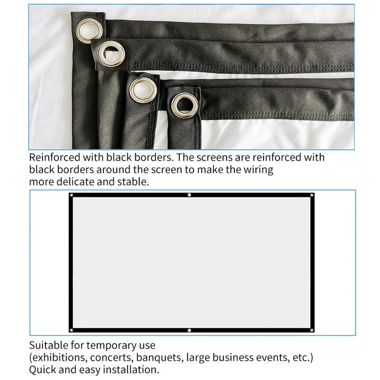 Simple Folding Thin Polyester Projector Film Curtain, Size:180 inch 16:9 - Film Curtains by PMC TechLife | Online Shopping South Africa | PMC TechLife | Buy Now Pay Later Mobicred