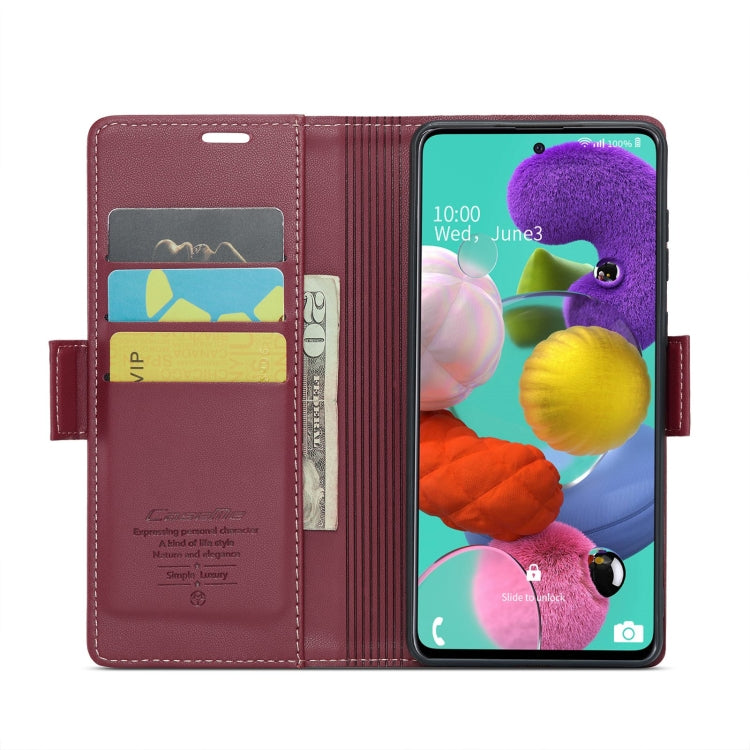 For Samsung Galaxy A51 4G/M40s CaseMe 023 Butterfly Buckle Litchi Texture RFID Anti-theft Leather Phone Case(Wine Red) - Galaxy Phone Cases by CaseMe | Online Shopping South Africa | PMC Jewellery | Buy Now Pay Later Mobicred