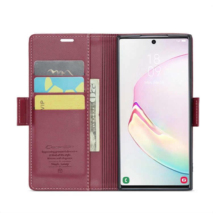 For Samsung Galaxy Note10+ CaseMe 023 Butterfly Buckle Litchi Texture RFID Anti-theft Leather Phone Case(Wine Red) - Galaxy Phone Cases by CaseMe | Online Shopping South Africa | PMC Jewellery | Buy Now Pay Later Mobicred