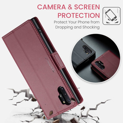 For Samsung Galaxy Note10+ CaseMe 023 Butterfly Buckle Litchi Texture RFID Anti-theft Leather Phone Case(Wine Red) - Galaxy Phone Cases by CaseMe | Online Shopping South Africa | PMC Jewellery | Buy Now Pay Later Mobicred