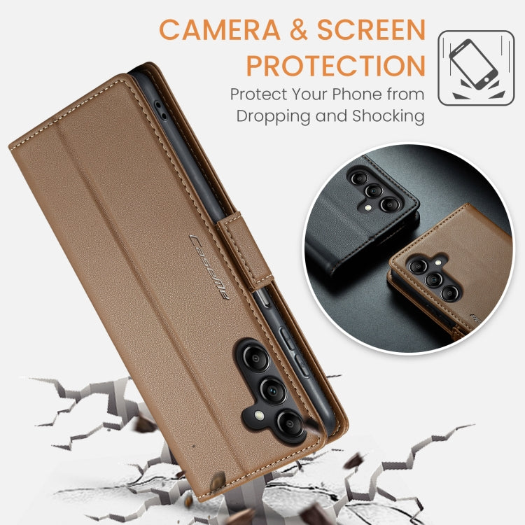 For Samsung Galaxy A14 4G/5G CaseMe 023 Butterfly Buckle Litchi Texture RFID Anti-theft Leather Phone Case(Brown) - Galaxy Phone Cases by CaseMe | Online Shopping South Africa | PMC Jewellery | Buy Now Pay Later Mobicred