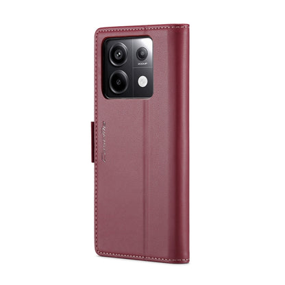 For Xiaomi Redmi Note 13 Pro 5G CaseMe 023 Butterfly Buckle Litchi Texture RFID Anti-theft Leather Phone Case(Wine Red) - Xiaomi Cases by CaseMe | Online Shopping South Africa | PMC Jewellery | Buy Now Pay Later Mobicred