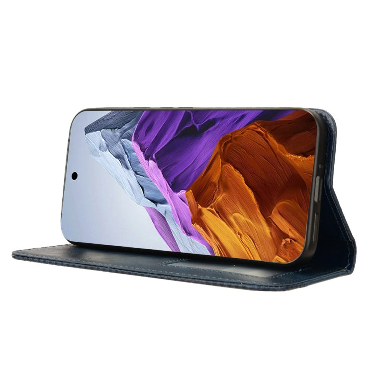 For Google Pixel 9 Pro Magnetic Buckle Retro Texture Leather Phone Case(Blue) - Google Cases by PMC TechLife | Online Shopping South Africa | PMC TechLife | Buy Now Pay Later Mobicred