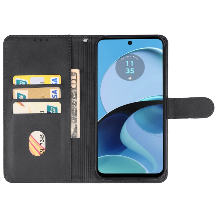 For Motorola Moto G14 Leather Phone Case(Black) - Motorola Cases by PMC Jewellery | Online Shopping South Africa | PMC Jewellery | Buy Now Pay Later Mobicred